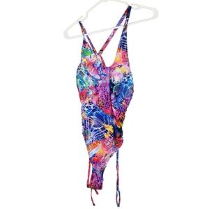Colorful Snakeskin Print Bathing Suit